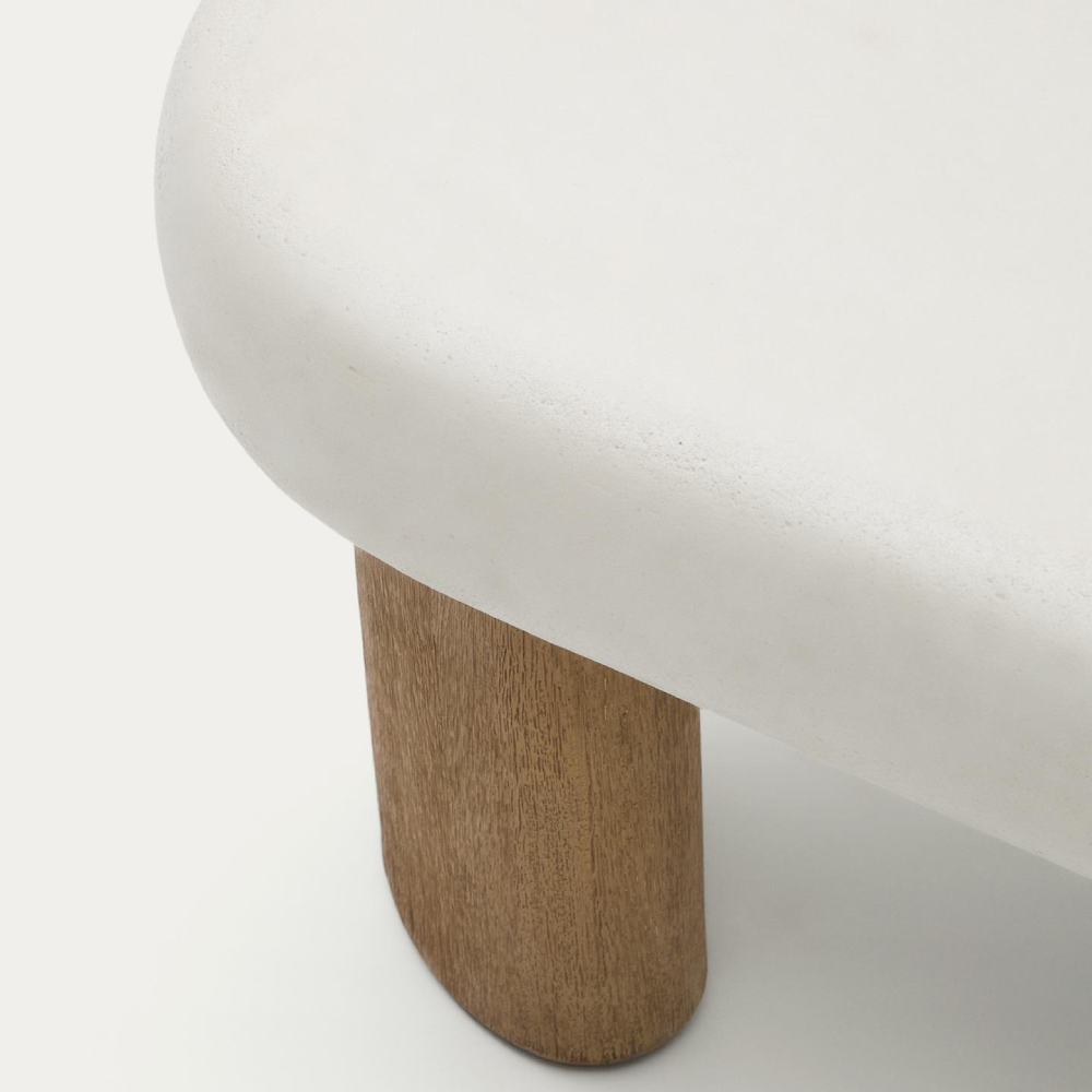 Mesa de centro em cimento e madeira de acácia Labrani 80x80 Mesa de centro em cimento e madeira de acácia Labrani 80x80