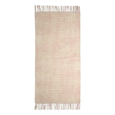 Tapete Nuria, algodão, bege/rosa, 70x140