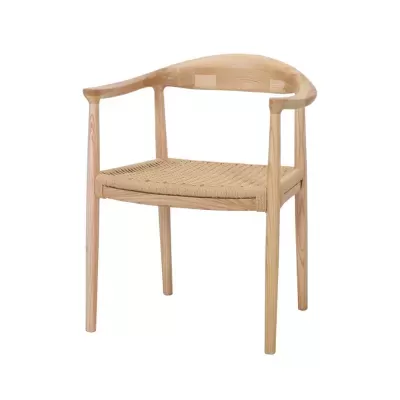 Cadeira com braços em madeira e corda natural Cassia
