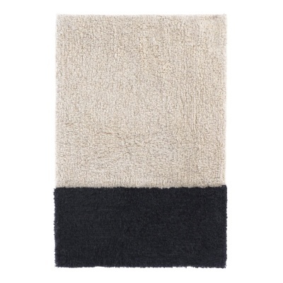 Tapete de banho Mika, algodão, bege/preto, 40x60