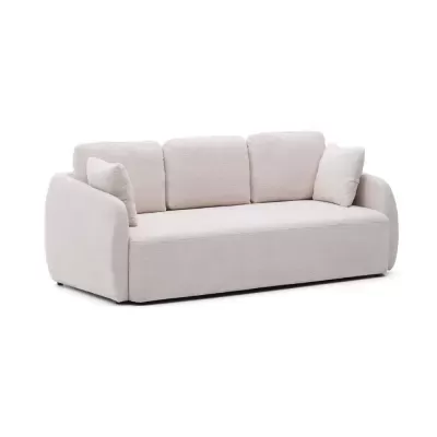 Sofá-cama estofado chenille cru Laura