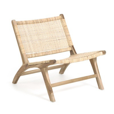 Cadeirão Betan, madeira teca/rattan natural
