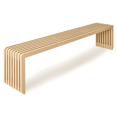Banco Slatted, madeira Sungkai, bege, 160x35
