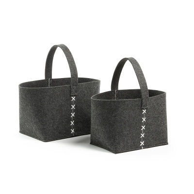 Cestas Koch, lã de feltro, cinza escuro, (Conj.2)