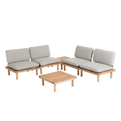 Conjunto Virdis, 4 lugares, 2 mesas, madeira acácia