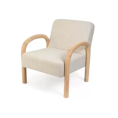 Cadeirão com braços madeira estofado Dorothy