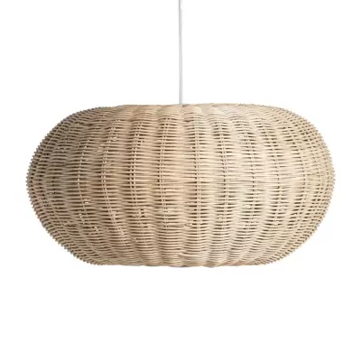 Candeeiro de Teto em Rattan natural Tekax Ø60x33