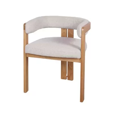 Cadeira com braços carvalho estofada bege Batista