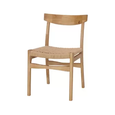 Cadeira em madeira de olmo e corda natural Belinda