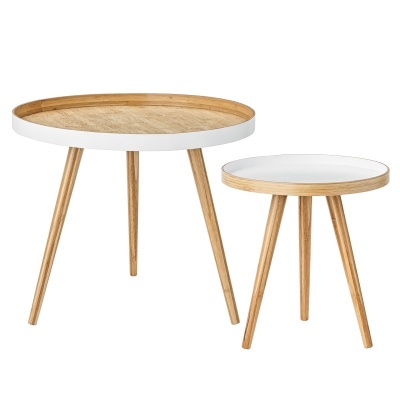 Mesas de apoio Cappuccino, madeira bambu, (Conj.2)