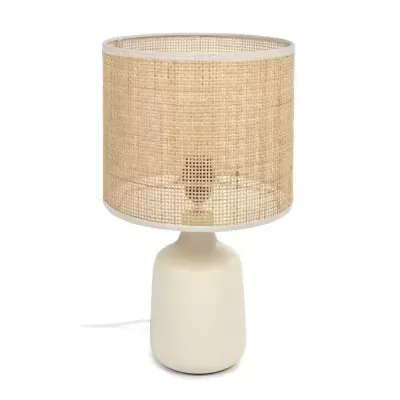 Candeeiro de Mesa em Cerâmica e Bambu Enna