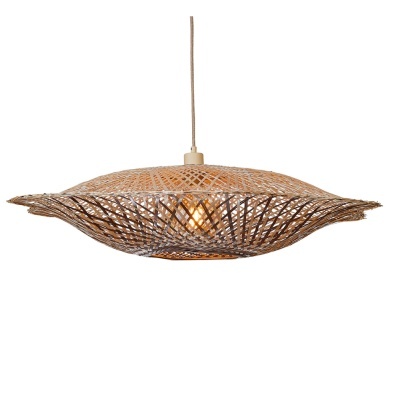 Candeeiro de Teto em Bambu Castanho Madura