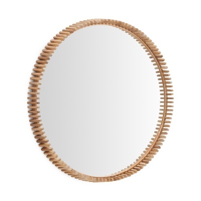 Espelho Polk, madeira teca, Ø100cm