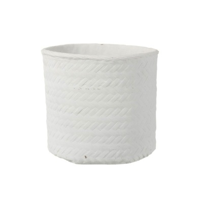 Vaso Wove, cimento, branco, Ø25x23