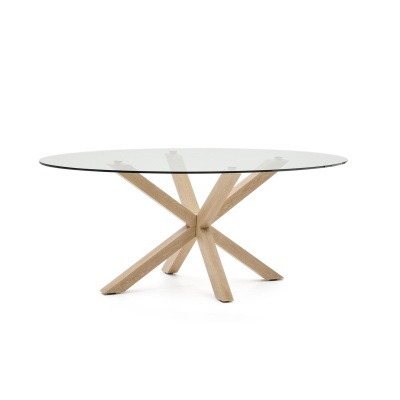 Mesa oval Arge, vidro/metal, 200x100