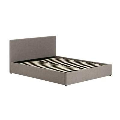 Cama de casal Nhiri, c/arrumação, cinza