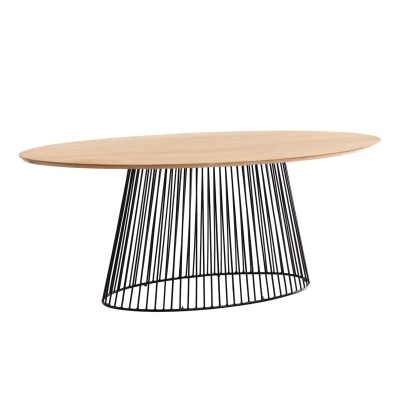 Mesa de jantar Lekka, madeira manga/metal, 200x110