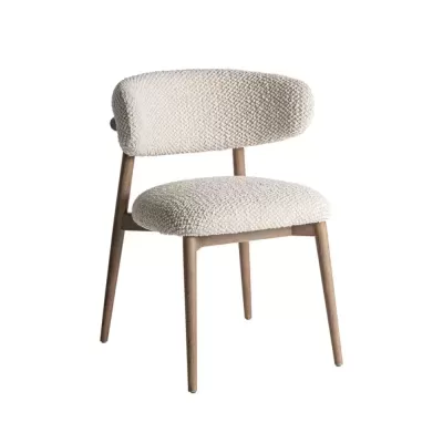 Cadeira estofada bege madeira de freixo Glorenza