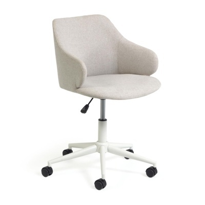 Cadeira de escritório Nara, estofada, cinza