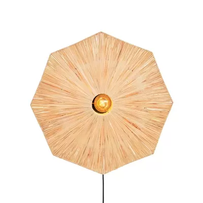 Aplique de Parede em Rafia Natural Panamá