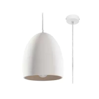 Candeeiro de Teto em Cerâmica Branca Flawi Ø30x22