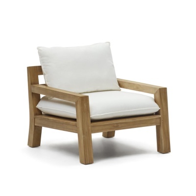 Cadeirão Forcan, exterior, madeira teca