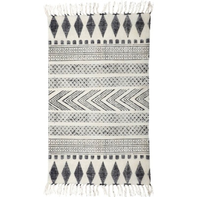 Tapete Block, algodão, natureza/preto, 70x240