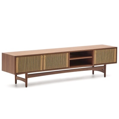 Móvel TV Elani, madeira nogueira, 200x50