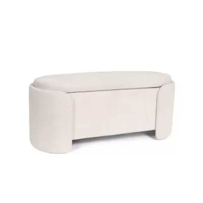 Banco com arrumação estofado em madeira Bernice