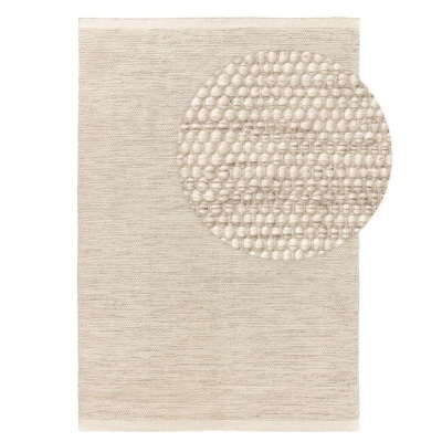 Tapete Rocko, lã natural, creme