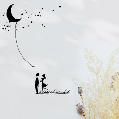 Sticker de parede "Pick up the moon", 20x25