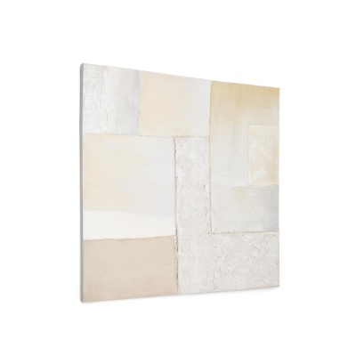 Quadro Pinesa, abstrato, branco, 100x100
