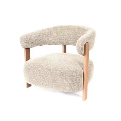 Cadeirão com braços madeira faia estofado Manila