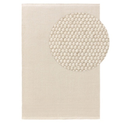 Tapete Rocko, lã natural, branco cru