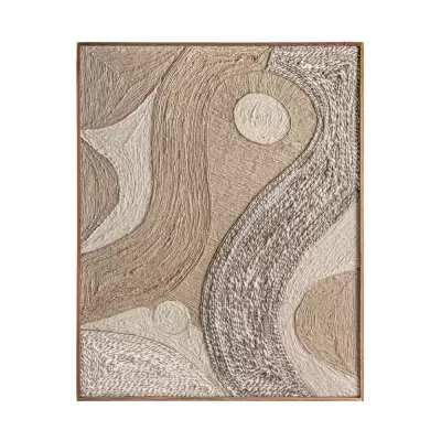 Quadro em fibras naturais e cores neutras Zeus 120x150