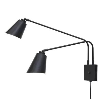 Aplique de Parede Giratório Preto Bremen