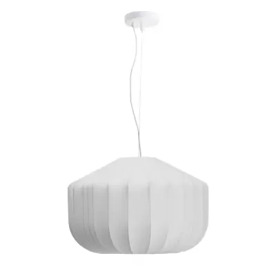 Candeeiro de teto em tecido seda branco Somaran Ø51