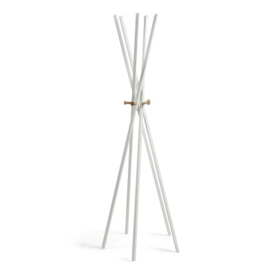 Cabide de pé Chelsy, metal, branco, 170cm