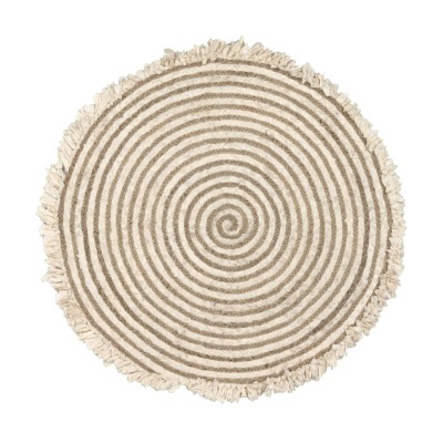 Tapete Gisa, juta/algodão, bege, Ø120