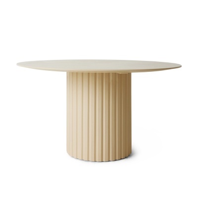 Mesa de jantar Pillar, madeira mindi, bege, Ø140X75