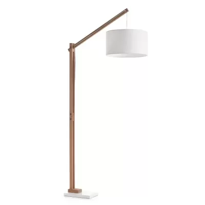 Candeeiro de Pé em Madeira Branco Zizar