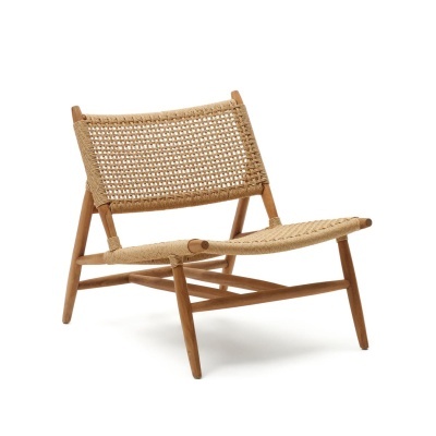 Cadeirão Codan, madeira teca/corda