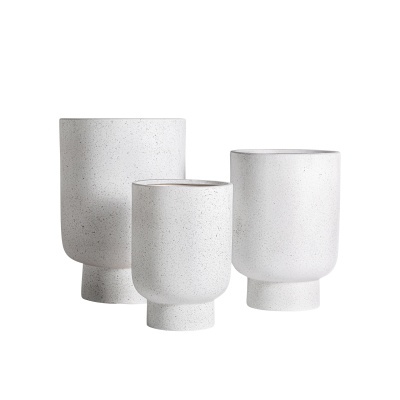 Vasos Aila, cerâmica, off-white, (Conj.3)