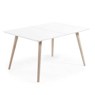 Mesa extensível Nice, madeira de freixo/lacado, 140(220)x90