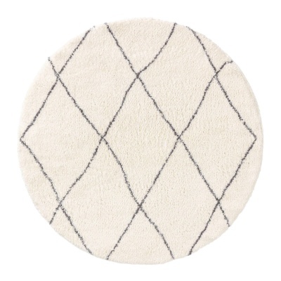 Tapete Berbes, poliéster, felpudo, creme, Ø160