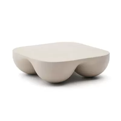 Mesa de centro em polystone bege Colbani 100x100