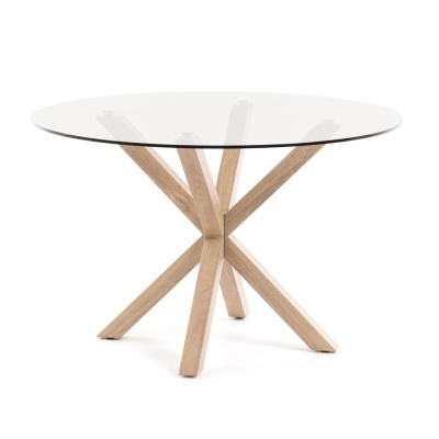 Mesa de jantar Arge, vidro/metal, Ø120x75