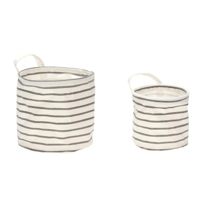 Cestas com alça, branco/cinza, (Conj.2)