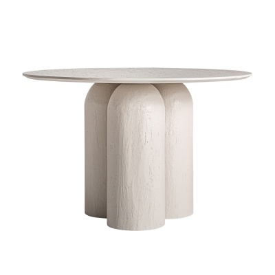 Mesa de jantar Inna, madeira manga, off-white, Ø120X76