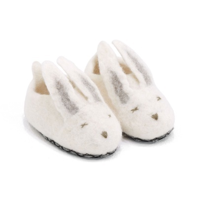 Pantufas Bunny Slippers, lã feltrada, branco